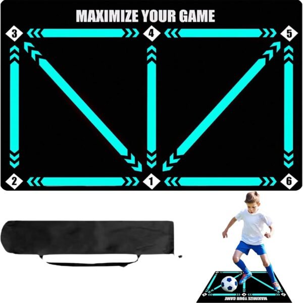 Football Training Mat – XL 90x60cm Soccer Skills Pad for Dribbling, Ball Control & Stress Relief – F-Mastery App Compatible – Gift for Kids, Boys, Coaches & Adults