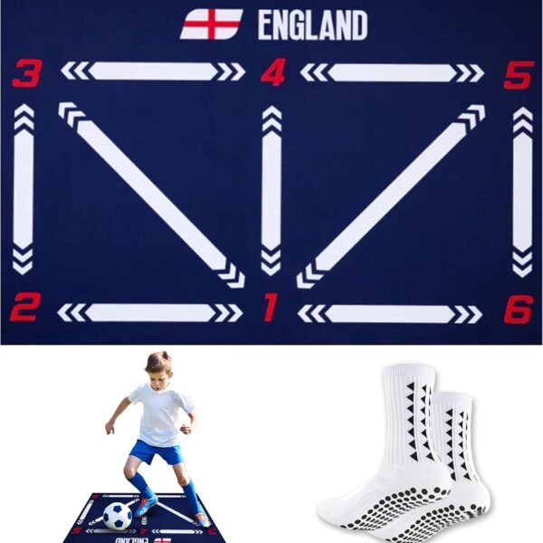 Football Training Mat - Soccer Mastery Skills XL Mat 90 x 60cm for Dribble, Ball Control & Stress Relief Footstep Compatible FPRO APP, Birthday Gift for Boys, Kids,Coach & Adults